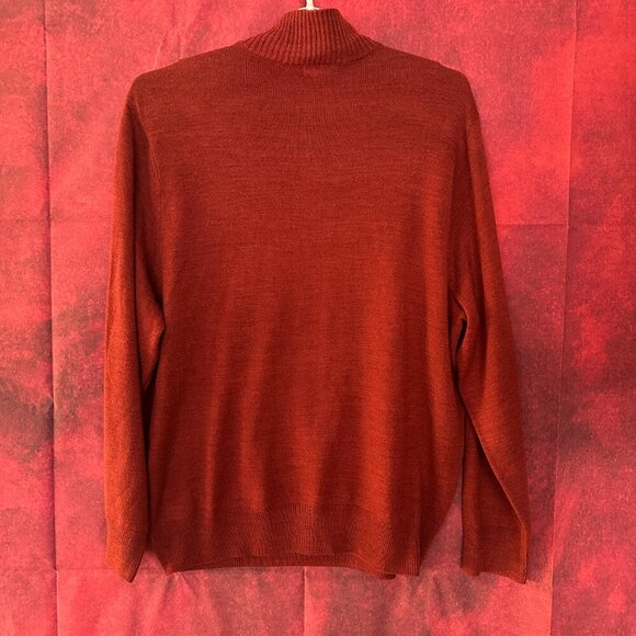 DOCKERS MEN'S 1/4 ZIP PULLOVER SWEATER, FRONT RED & BLACK PLAID, MOCK NECK, XXL - Picture 4 of 10